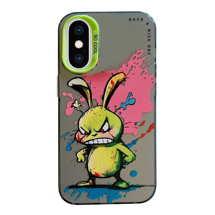 For iPhone XS Max Animal Pattern Oil Painting Series PC + TPU Phone Case