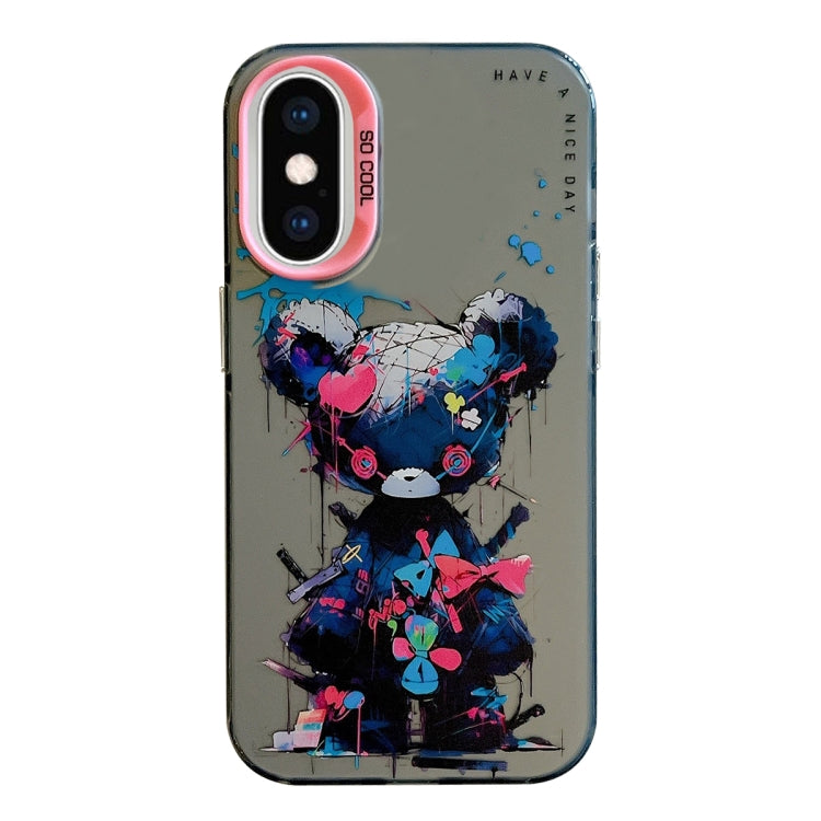 For iPhone XS Max Animal Pattern Oil Painting Series PC + TPU Phone Case