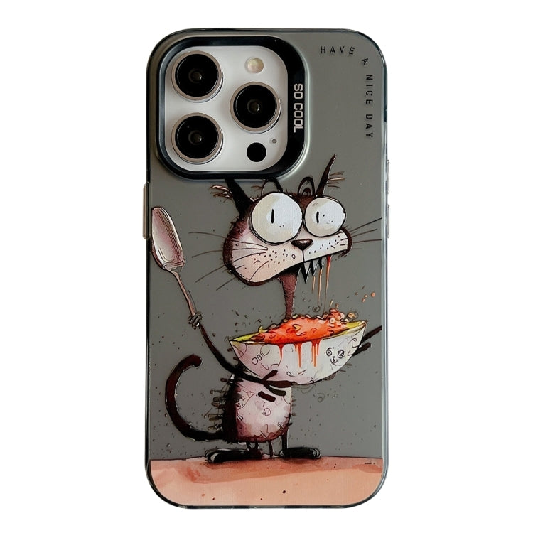 For iPhone 16 Pro Max Animal Pattern Oil Painting Series PC + TPU Phone Case