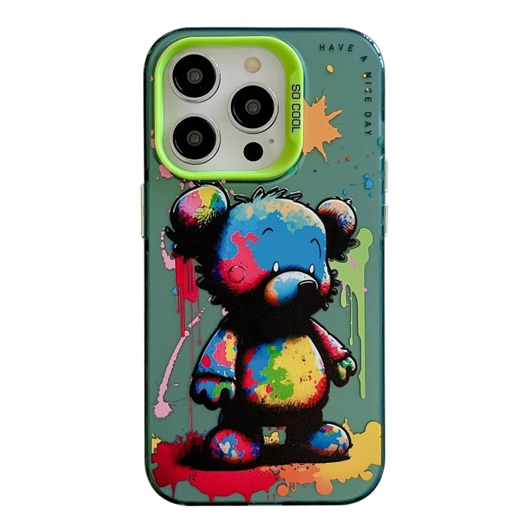 For iPhone 16 Pro Max Animal Pattern Oil Painting Series PC + TPU Phone Case