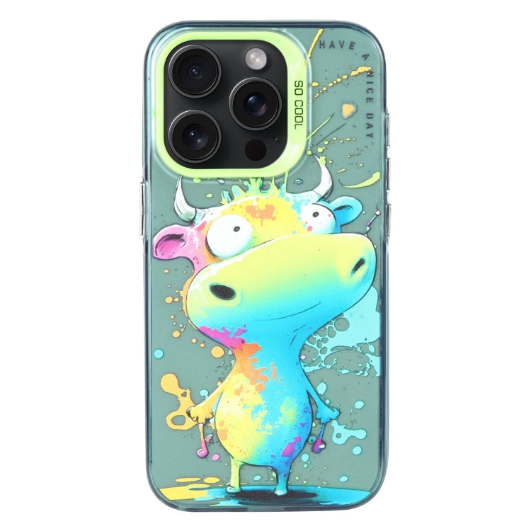 For iPhone 16 Pro Max Animal Pattern Oil Painting Series PC + TPU Phone Case
