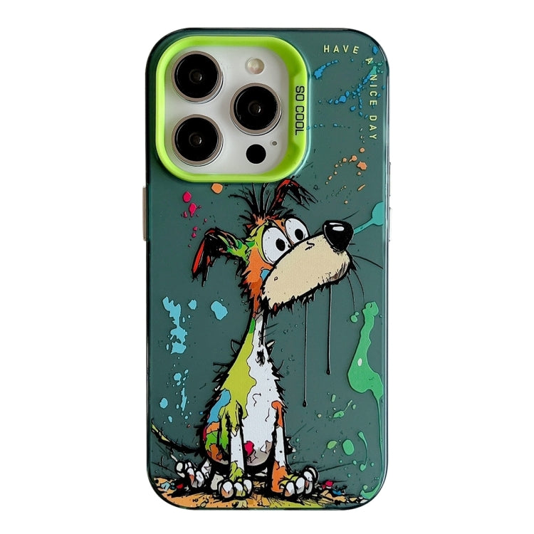 For iPhone 16 Pro Max Animal Pattern Oil Painting Series PC + TPU Phone Case