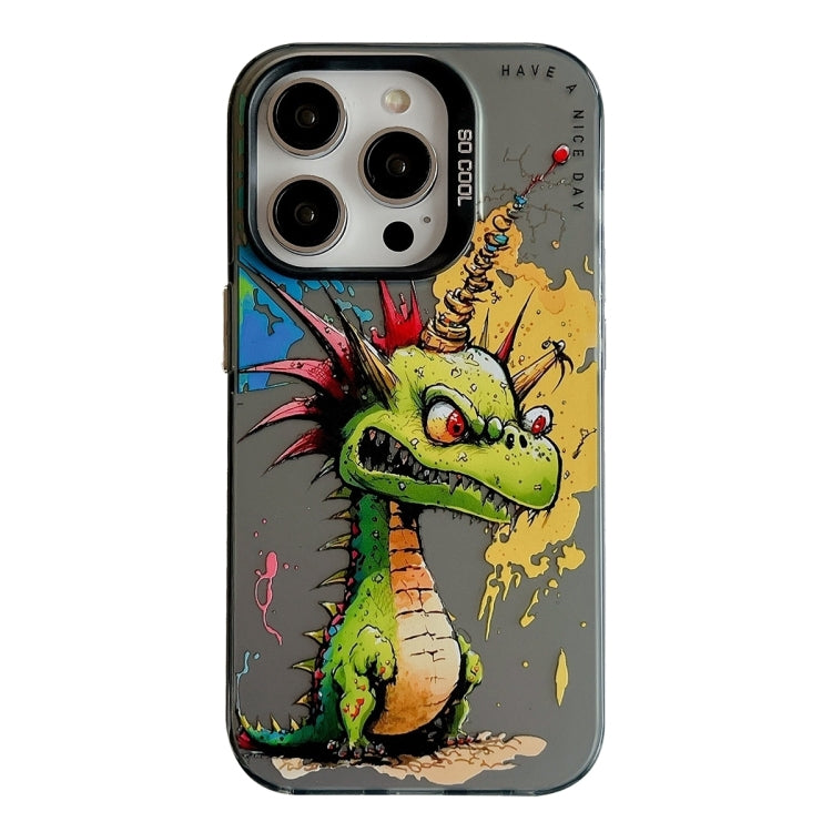 For iPhone 16 Pro Max Animal Pattern Oil Painting Series PC + TPU Phone Case