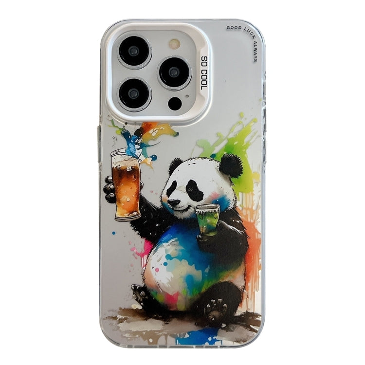 For iPhone 16 Pro Max Animal Pattern Oil Painting Series PC + TPU Phone Case
