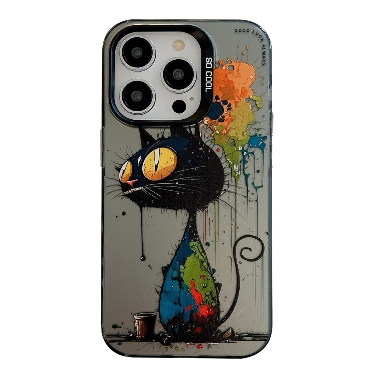 For iPhone 16 Pro Max Animal Pattern Oil Painting Series PC + TPU Phone Case