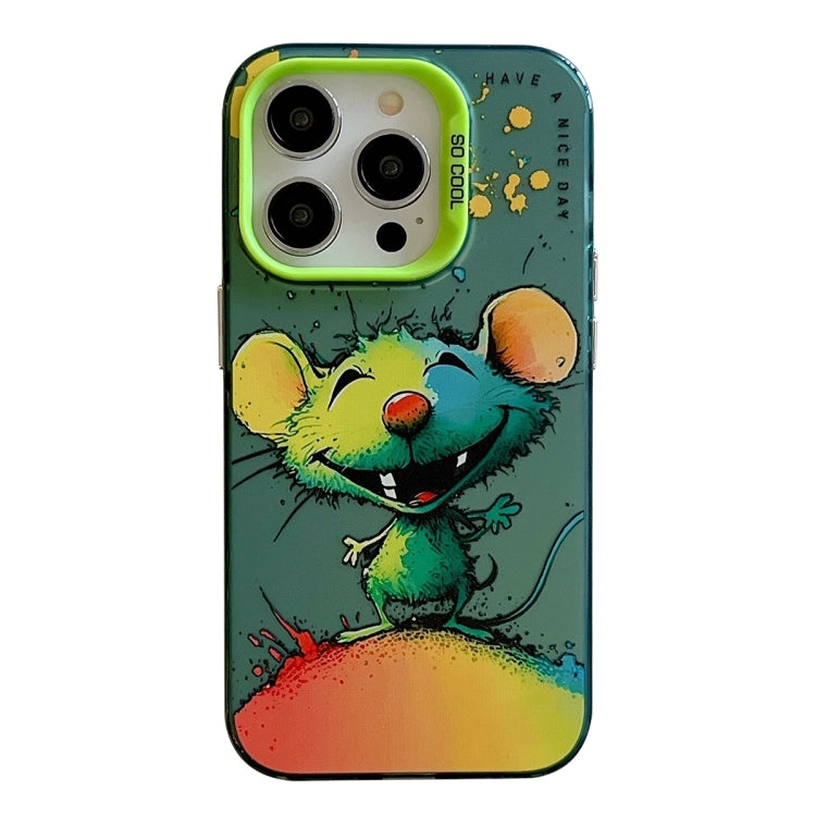 For iPhone 16 Pro Max Animal Pattern Oil Painting Series PC + TPU Phone Case