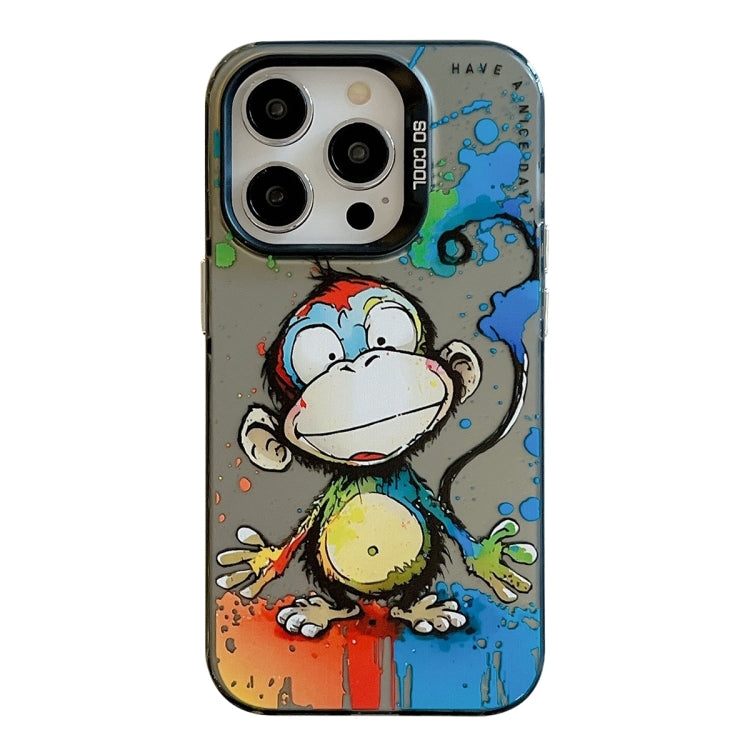 For iPhone 16 Pro Max Animal Pattern Oil Painting Series PC + TPU Phone Case