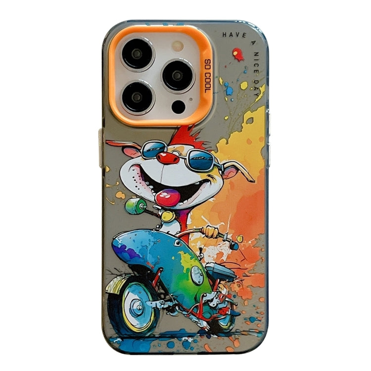 For iPhone 16 Pro Max Animal Pattern Oil Painting Series PC + TPU Phone Case
