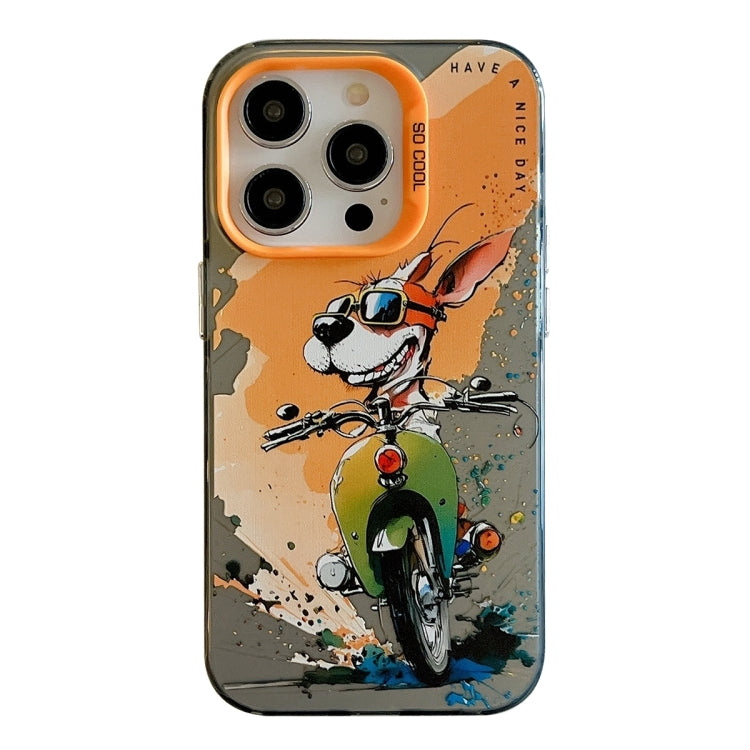 For iPhone 16 Pro Max Animal Pattern Oil Painting Series PC + TPU Phone Case