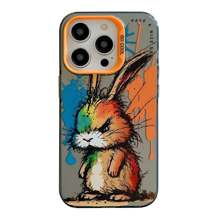For iPhone 16 Pro Max Animal Pattern Oil Painting Series PC + TPU Phone Case