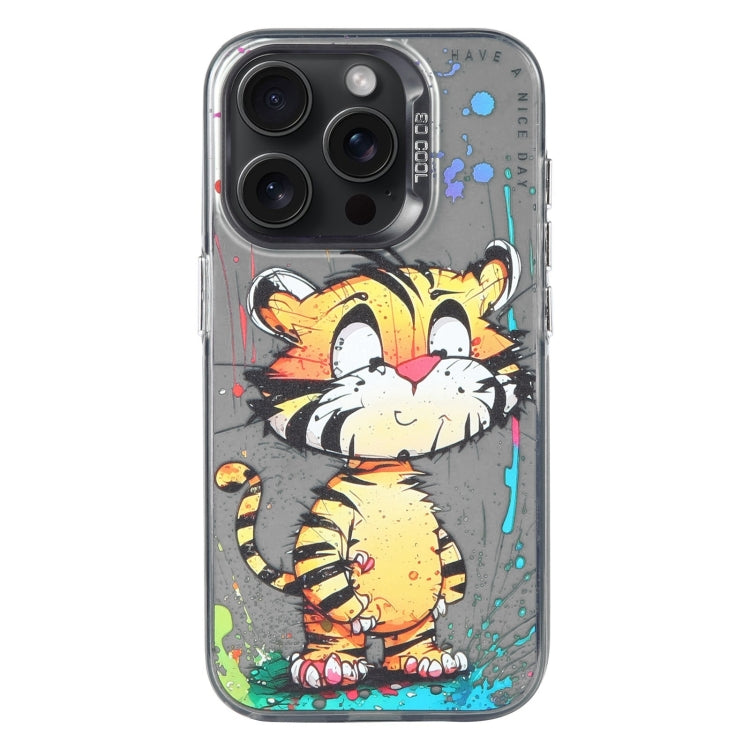 For iPhone 16 Pro Animal Pattern Oil Painting Series PC + TPU Phone Case