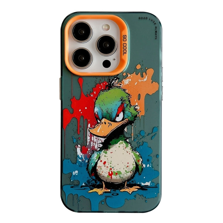 For iPhone 16 Pro Animal Pattern Oil Painting Series PC + TPU Phone Case