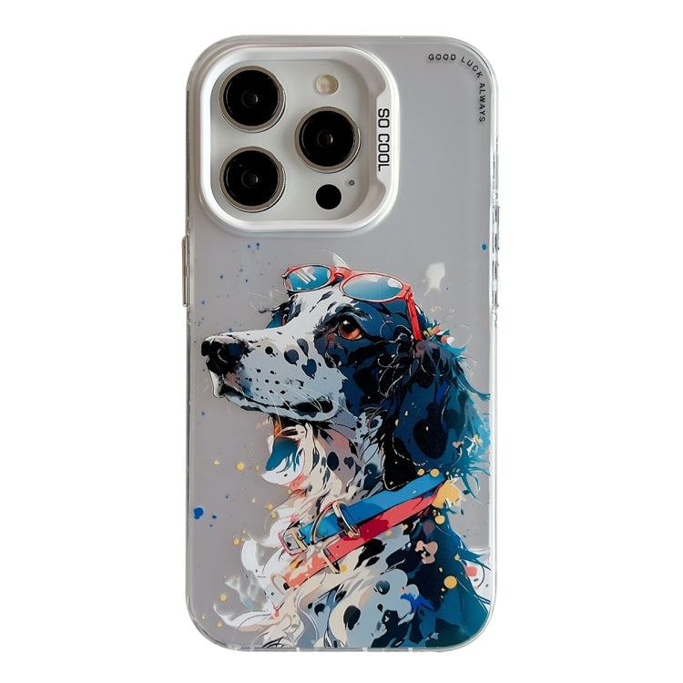 For iPhone 16 Pro Animal Pattern Oil Painting Series PC + TPU Phone Case