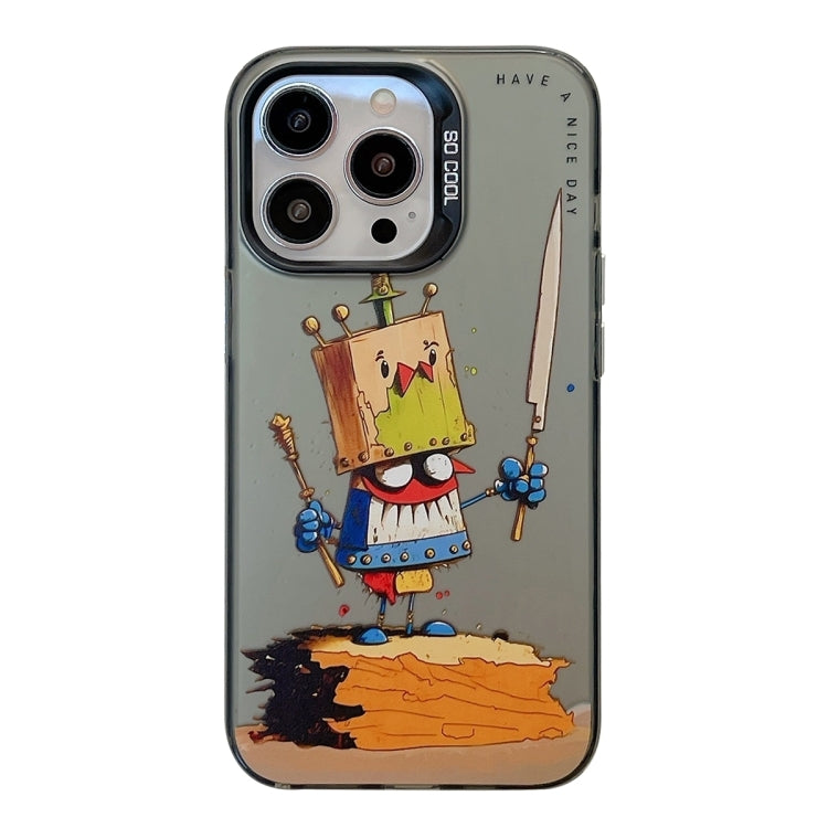 For iPhone 16 Pro Animal Pattern Oil Painting Series PC + TPU Phone Case
