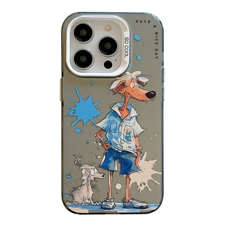 For iPhone 16 Pro Animal Pattern Oil Painting Series PC + TPU Phone Case