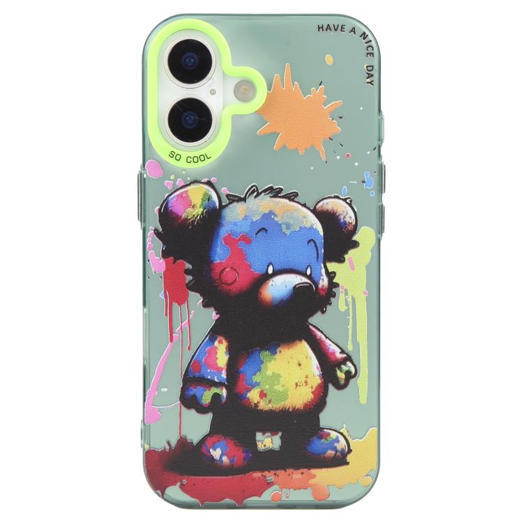 For iPhone 17 Animal Pattern Oil Painting Series PC + TPU Phone Case