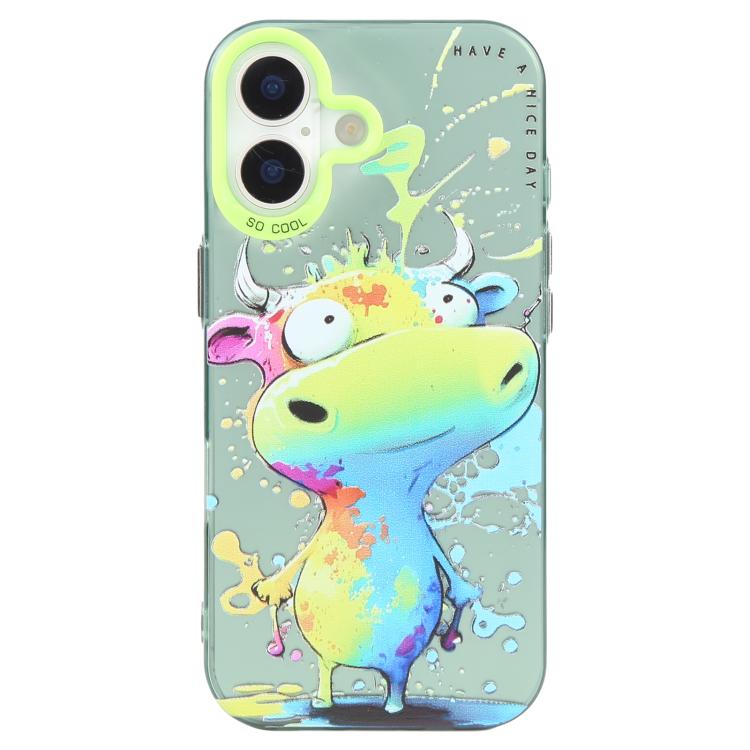 For iPhone 17 Animal Pattern Oil Painting Series PC + TPU Phone Case