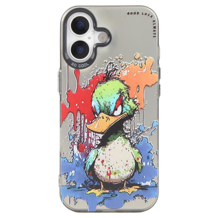For iPhone 17 Animal Pattern Oil Painting Series PC + TPU Phone Case