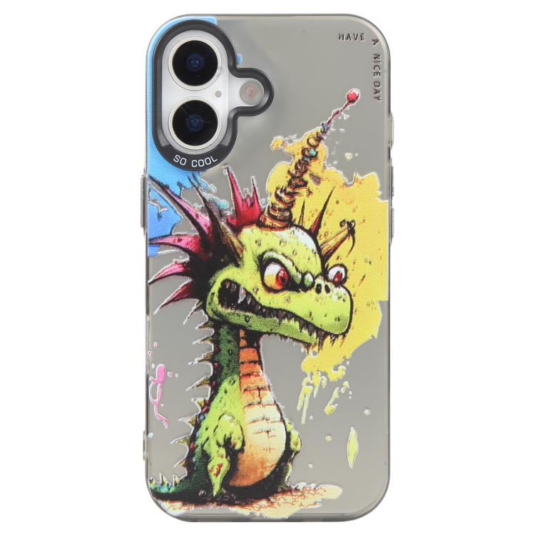 For iPhone 17 Animal Pattern Oil Painting Series PC + TPU Phone Case