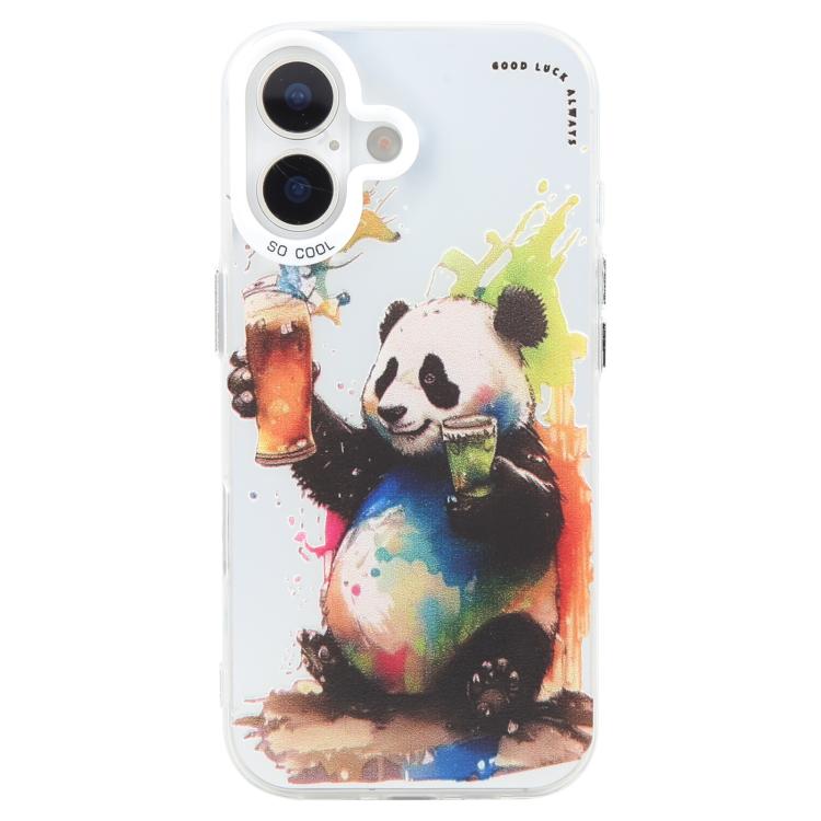 For iPhone 17 Animal Pattern Oil Painting Series PC + TPU Phone Case