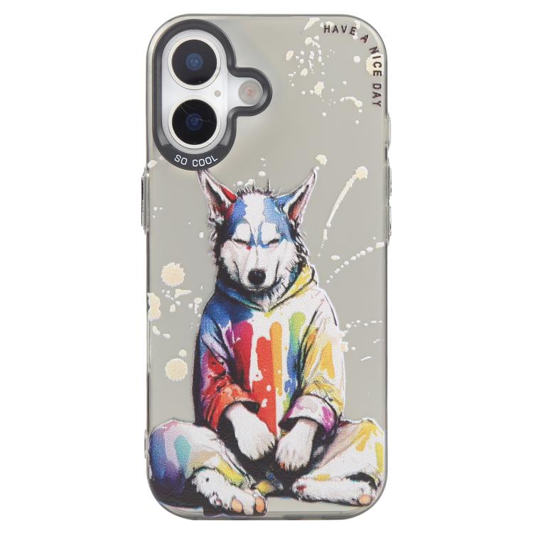For iPhone 17 Animal Pattern Oil Painting Series PC + TPU Phone Case