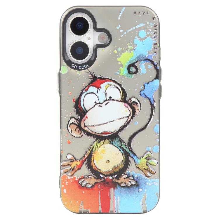 For iPhone 17 Animal Pattern Oil Painting Series PC + TPU Phone Case