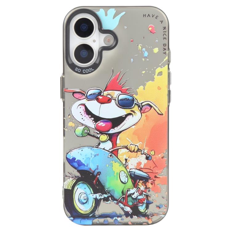 For iPhone 17 Animal Pattern Oil Painting Series PC + TPU Phone Case