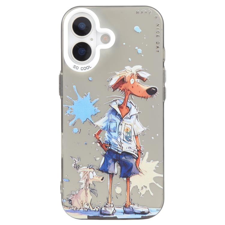 For iPhone 17 Animal Pattern Oil Painting Series PC + TPU Phone Case