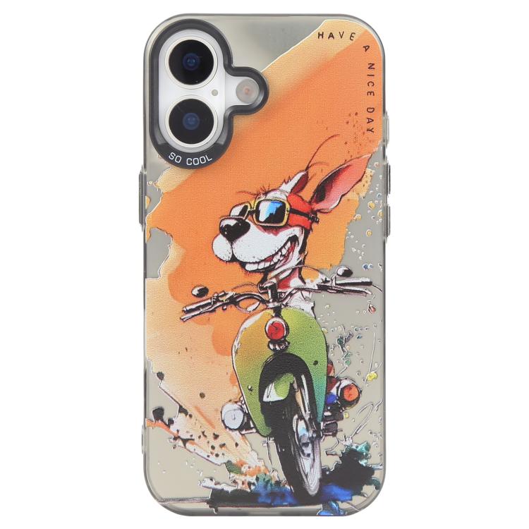 For iPhone 17 Animal Pattern Oil Painting Series PC + TPU Phone Case