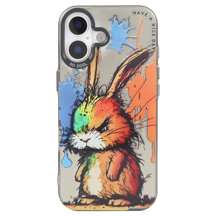 For iPhone 17 Animal Pattern Oil Painting Series PC + TPU Phone Case