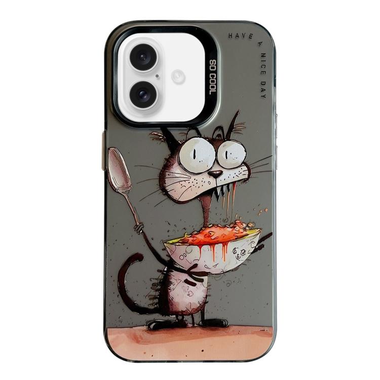 For iPhone Air Animal Pattern Oil Painting Series PC + TPU Phone Case
