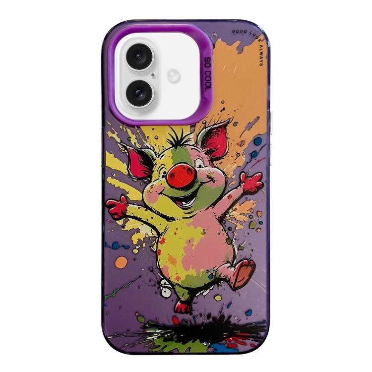 For iPhone Air Animal Pattern Oil Painting Series PC + TPU Phone Case