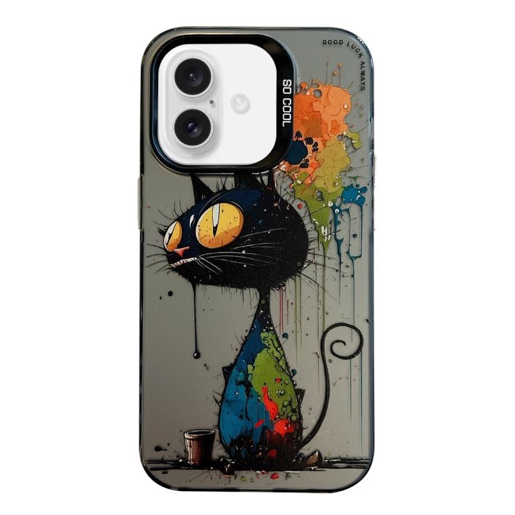 For iPhone Air Animal Pattern Oil Painting Series PC + TPU Phone Case
