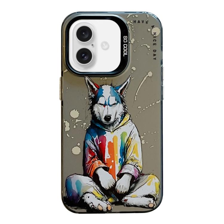 For iPhone Air Animal Pattern Oil Painting Series PC + TPU Phone Case