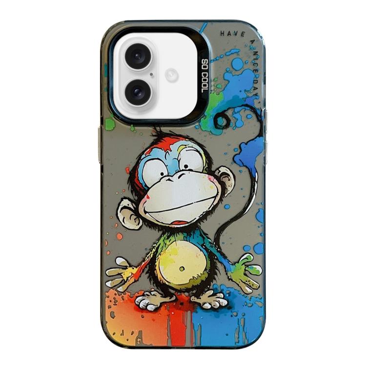 For iPhone Air Animal Pattern Oil Painting Series PC + TPU Phone Case