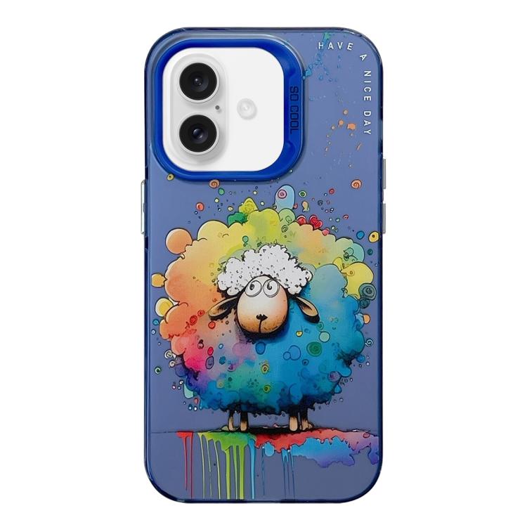 For iPhone Air Animal Pattern Oil Painting Series PC + TPU Phone Case