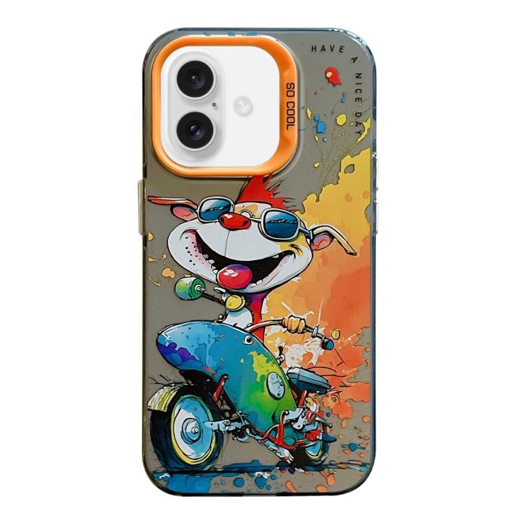 For iPhone Air Animal Pattern Oil Painting Series PC + TPU Phone Case