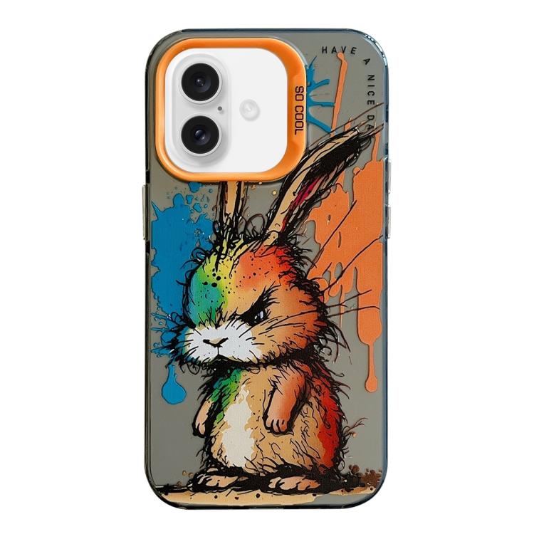 For iPhone Air Animal Pattern Oil Painting Series PC + TPU Phone Case