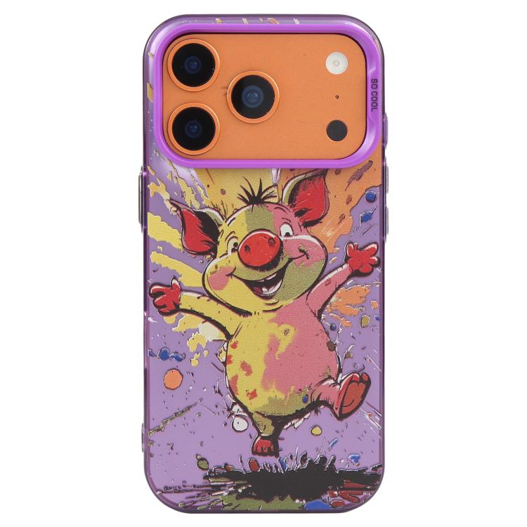 For iPhone 17 Pro Animal Pattern Oil Painting Series PC + TPU Phone Case