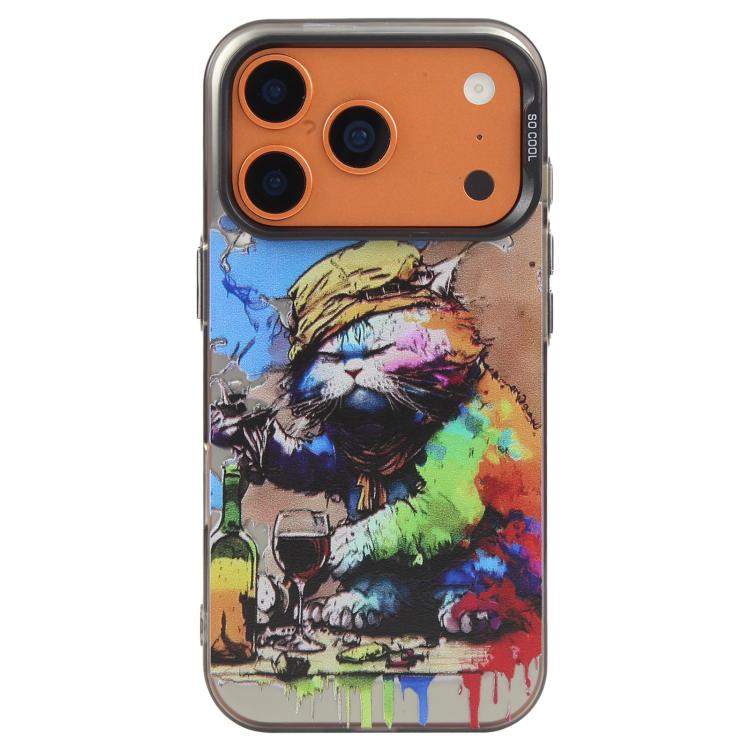For iPhone 17 Pro Animal Pattern Oil Painting Series PC + TPU Phone Case
