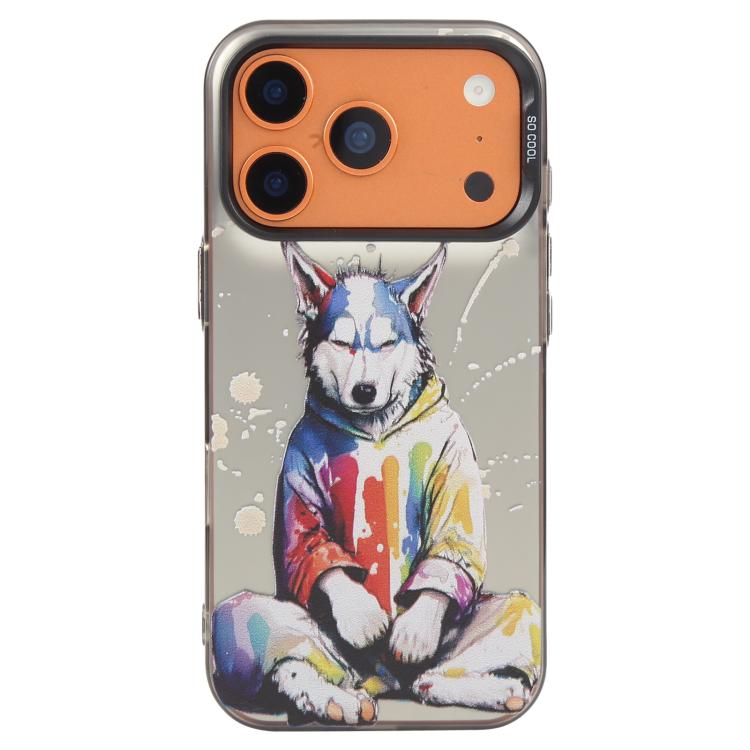 For iPhone 17 Pro Max Animal Pattern Oil Painting Series PC + TPU Phone Case