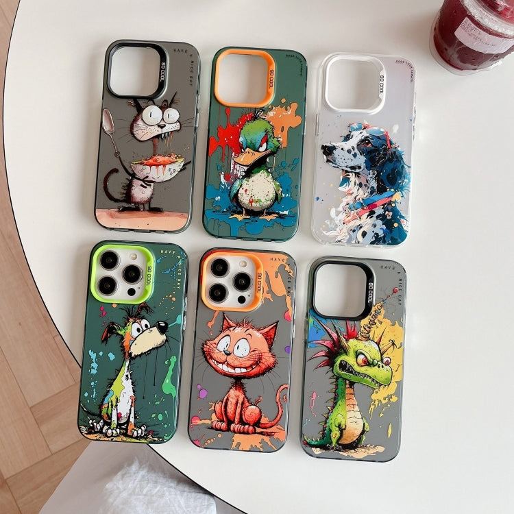For iPhone 16 Plus Animal Pattern Oil Painting Series PC + TPU Phone Case