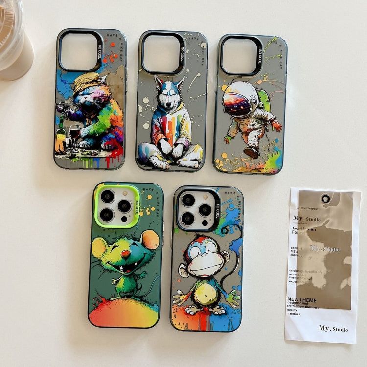 For iPhone 17 Animal Pattern Oil Painting Series PC + TPU Phone Case
