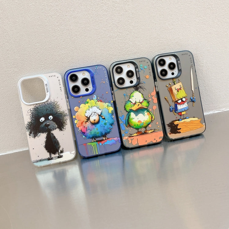 For iPhone 17 Animal Pattern Oil Painting Series PC + TPU Phone Case