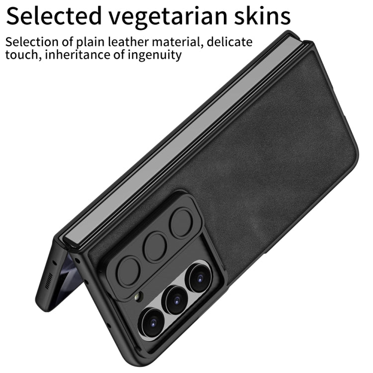 For Samsung Galaxy Z Fold5 GKK Integrated Ultra-thin Sliding Camshield Plain Leather Phone Case