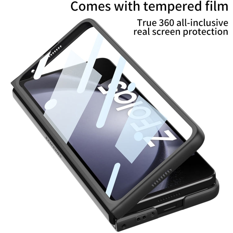 For Samsung Galaxy Z Fold5 GKK Integrated Ultra-thin Sliding Camshield Plain Leather Phone Case
