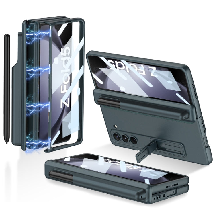 For Samsung Galaxy Z Fold5 GKK Integrated Magnetic Full Coverage Phone Flip Case with Pen Holder
