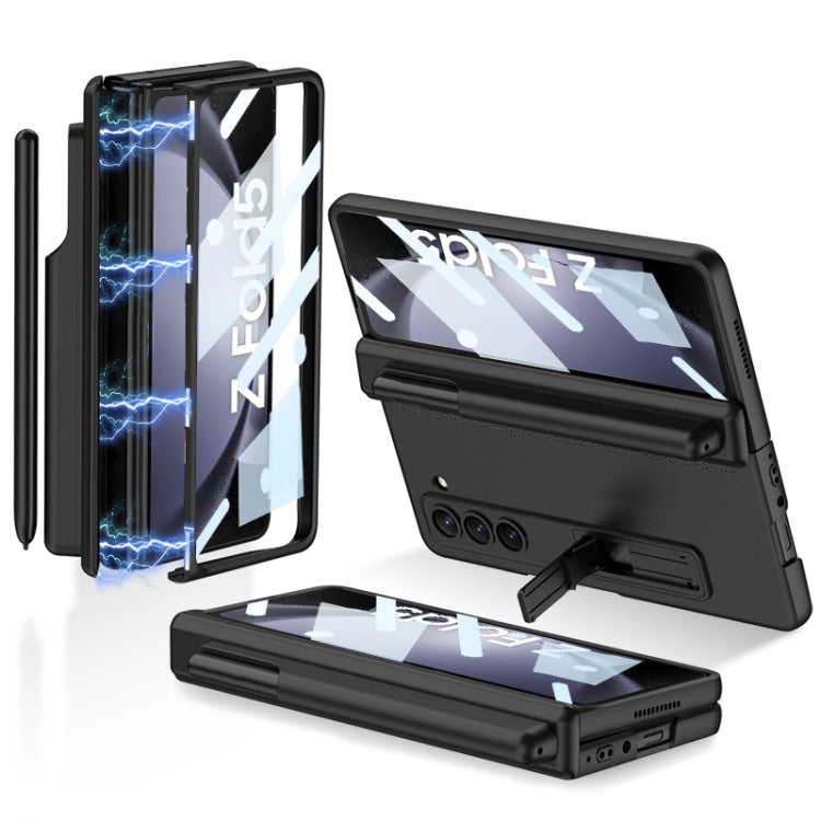 For Samsung Galaxy Z Fold5 GKK Integrated Magnetic Full Coverage Phone Flip Case with Pen Holder