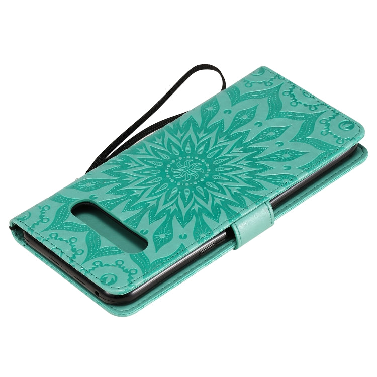 For LG V60 ThinQ 5G Embossed Sunflower Pattern Horizontal Flip PU Leather Case with Holder & Card Slots & Wallet & Lanyard