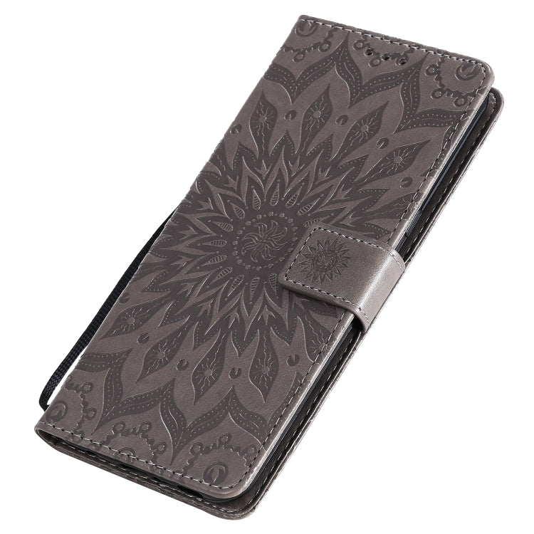 For LG V60 ThinQ 5G Embossed Sunflower Pattern Horizontal Flip PU Leather Case with Holder & Card Slots & Wallet & Lanyard